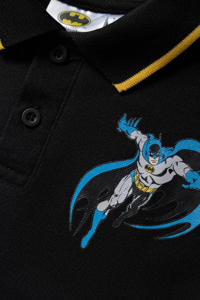 Batman Short Sleeve Golfer Black