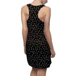 Black and Gold Raindrops Women's Cut & Sew Racerback Dress