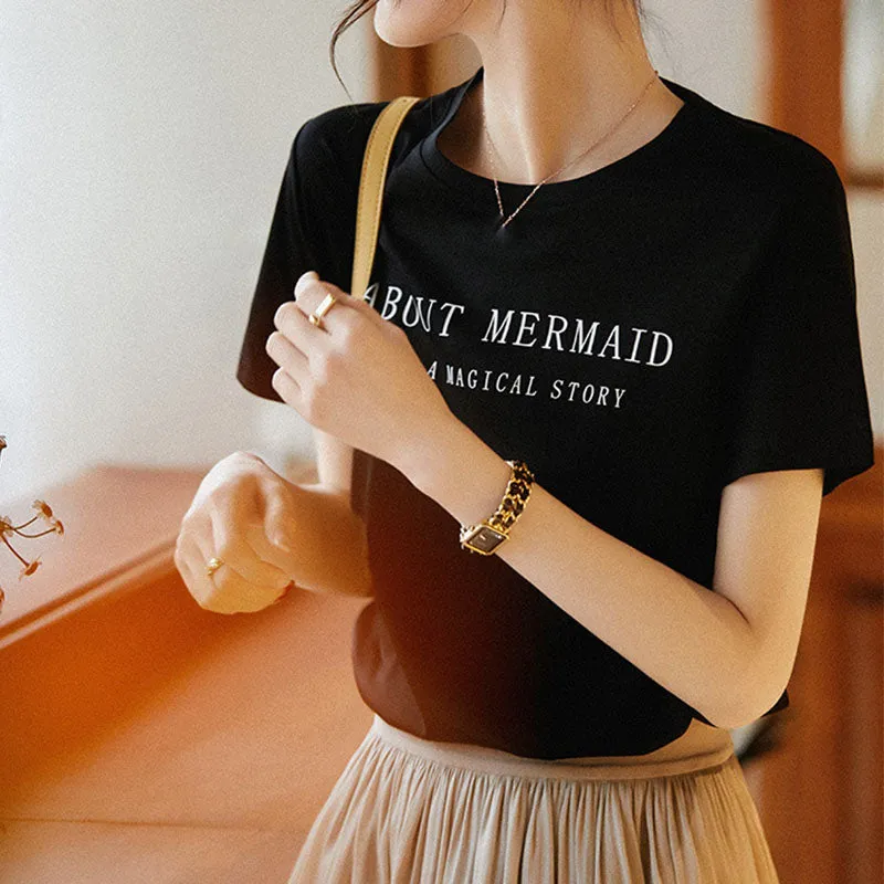 Breathable Letter Printed Casual T-Shirt