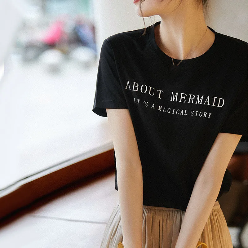 Breathable Letter Printed Casual T-Shirt
