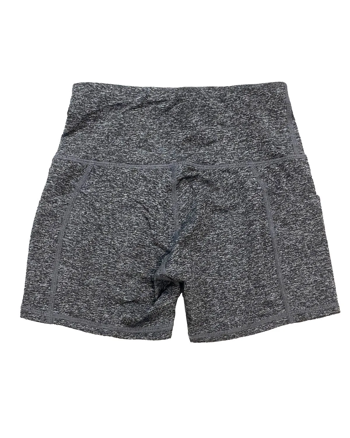 Calcao High Waist Yoga Shorts With Pocket - Heather Grey
