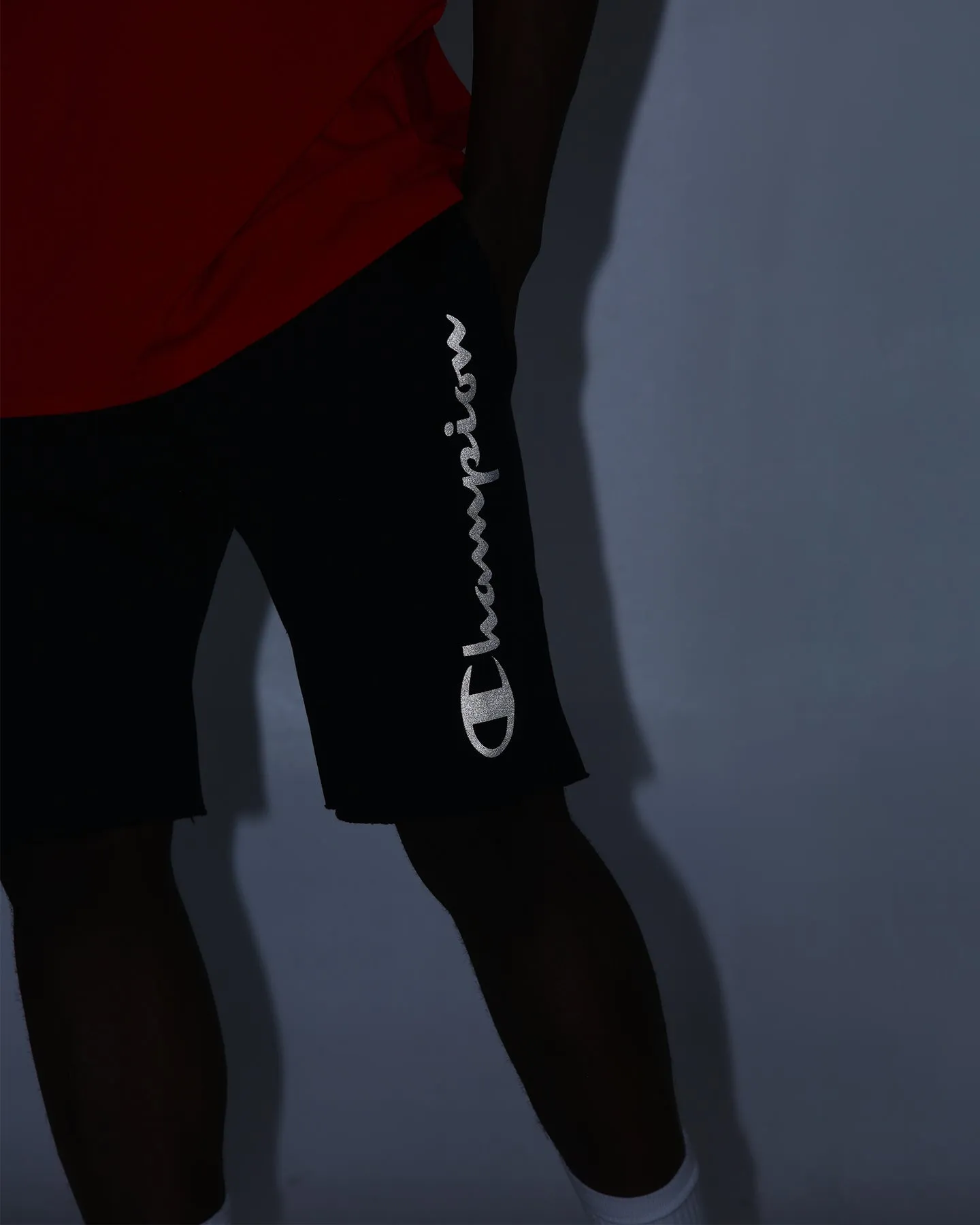 Champion Rev Weave React Script Shorts Black