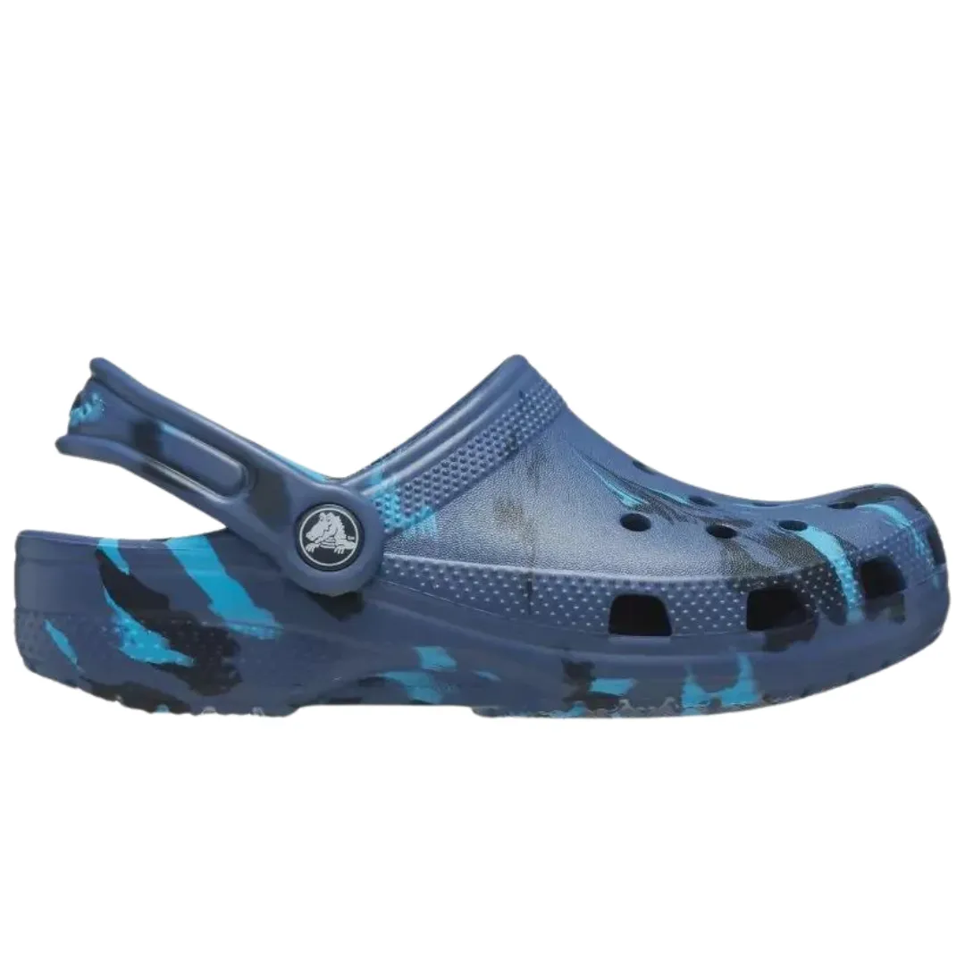Crocs Classic Marbled Toddler (C4-C10) Clog - Navy/Multi