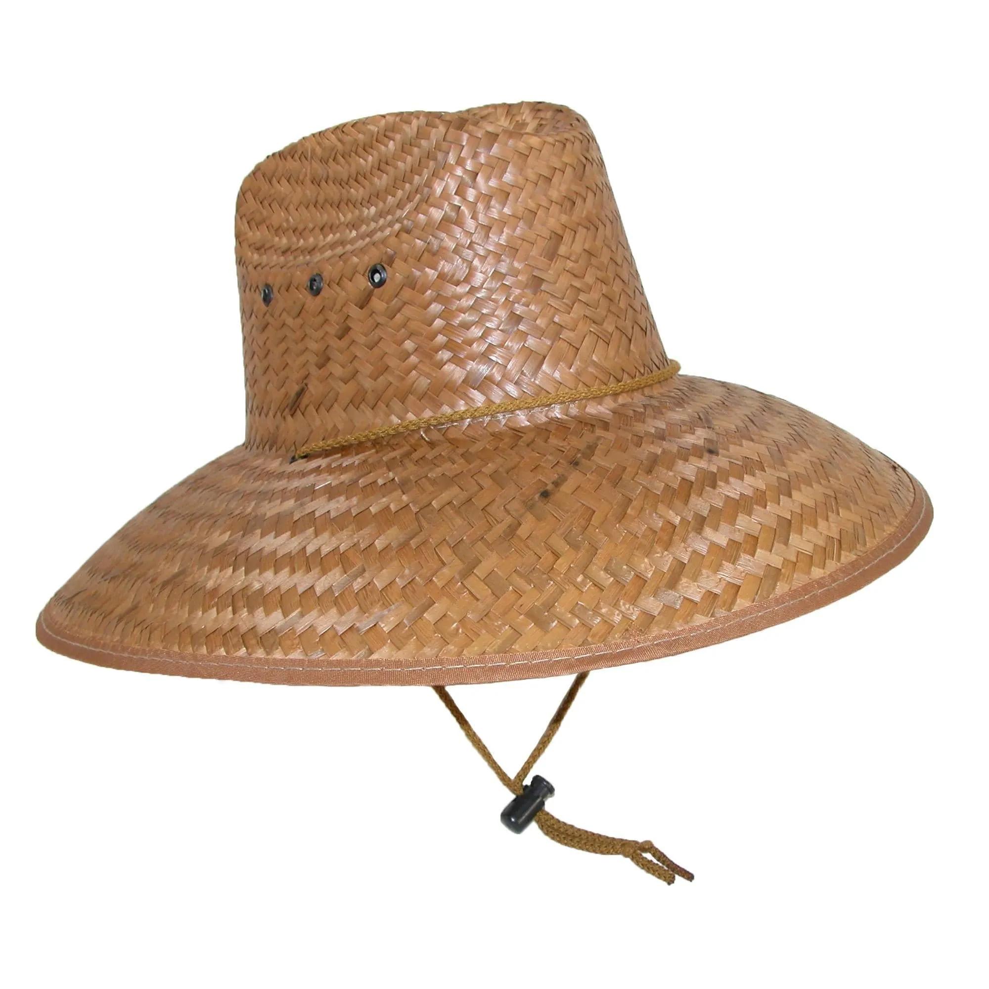 CTM® Palm Straw Lifeguard Hat with Wide Brim