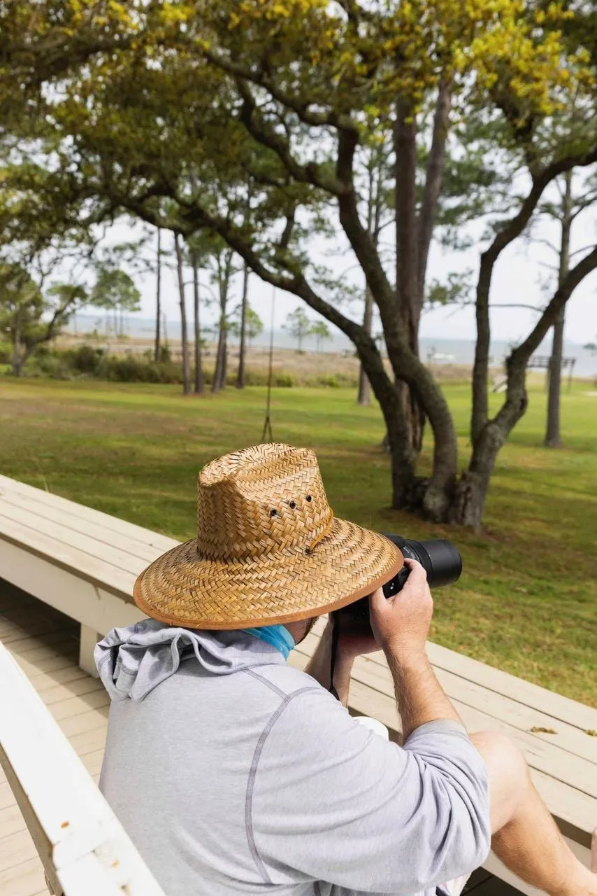CTM® Palm Straw Lifeguard Hat with Wide Brim