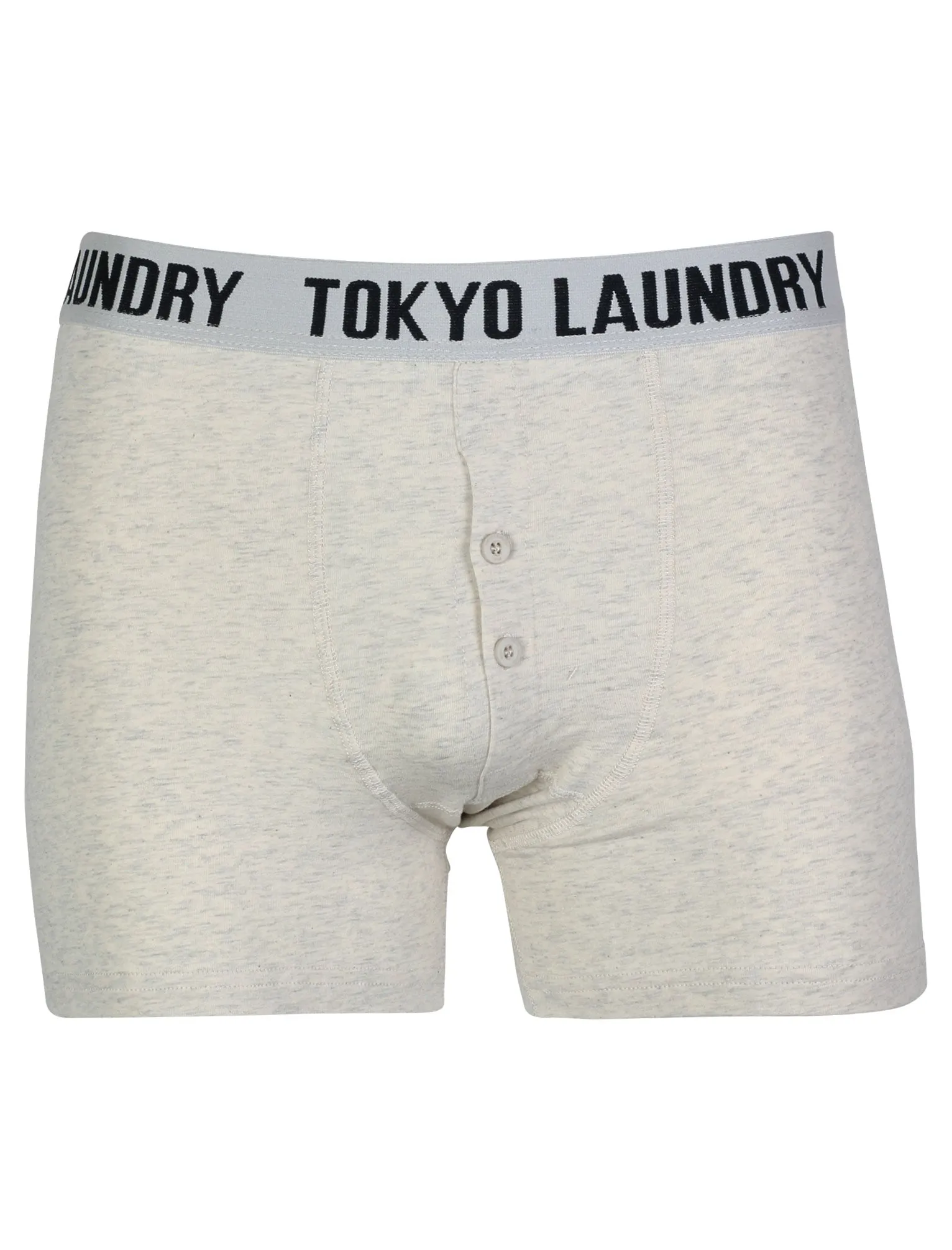 Dakota ( 2 Pack) Boxer Shorts Set in Oatgrey Marl / Eclipse Blue - Tokyo Laundry