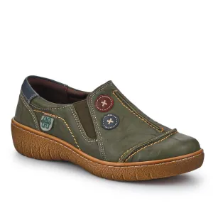 Elasticated Leather Slip-On Shoes - HAK41008 / 327 435