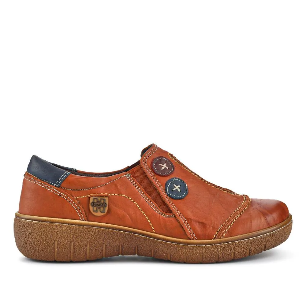 Elasticated Leather Slip-On Shoes - HAK41008 / 327 435