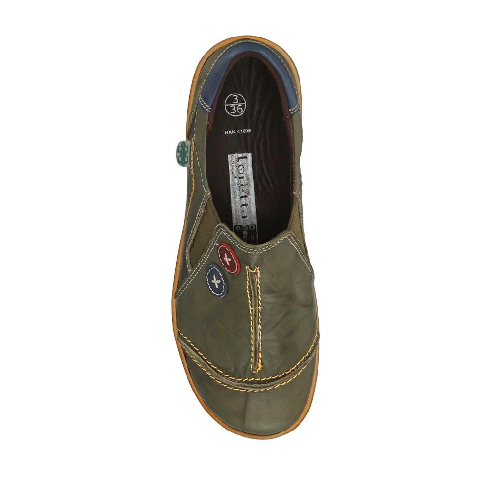 Elasticated Leather Slip-On Shoes - HAK41008 / 327 435