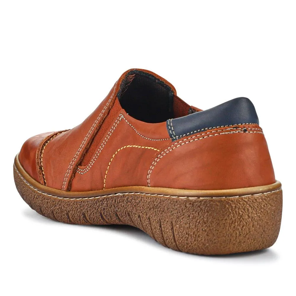 Elasticated Leather Slip-On Shoes - HAK41008 / 327 435