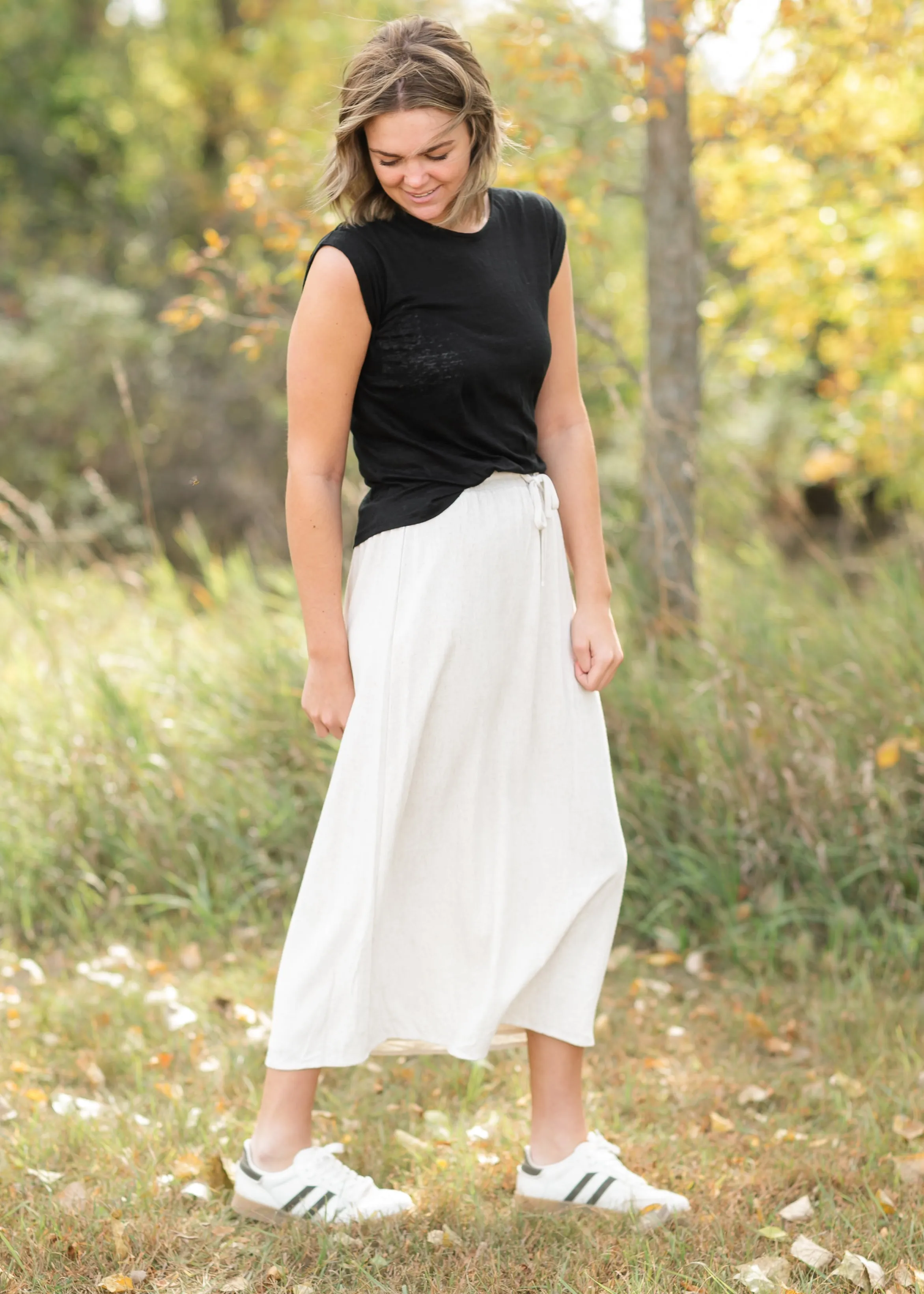 Essential Lightweight Slub Cotton Cap Sleeve Top