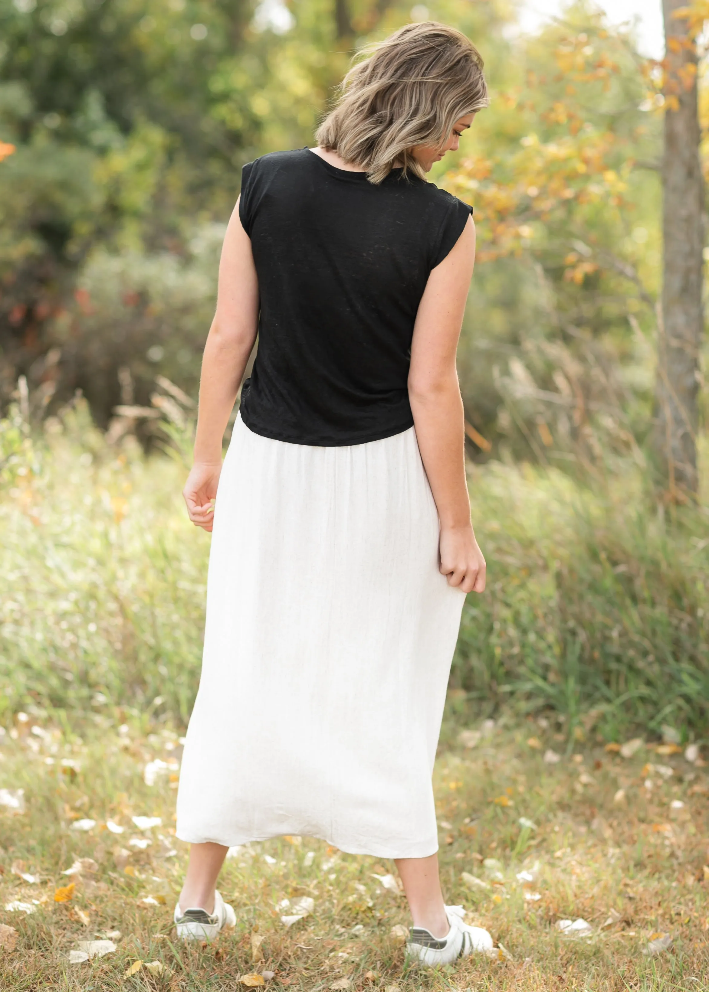 Essential Lightweight Slub Cotton Cap Sleeve Top