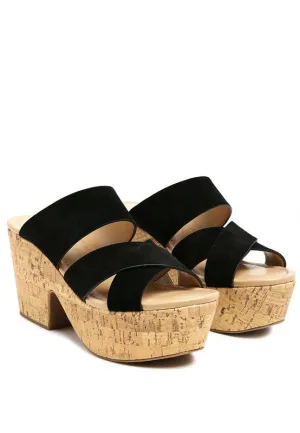GERD Blocked Heel Suede Sandal
