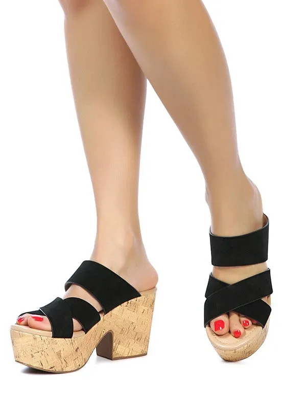 GERD Blocked Heel Suede Sandal