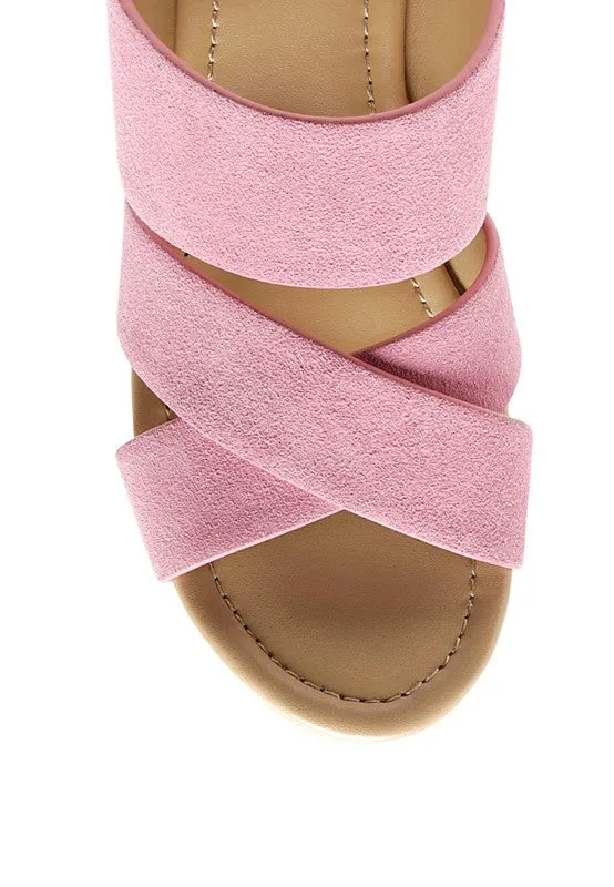 GERD Blocked Heel Suede Sandal