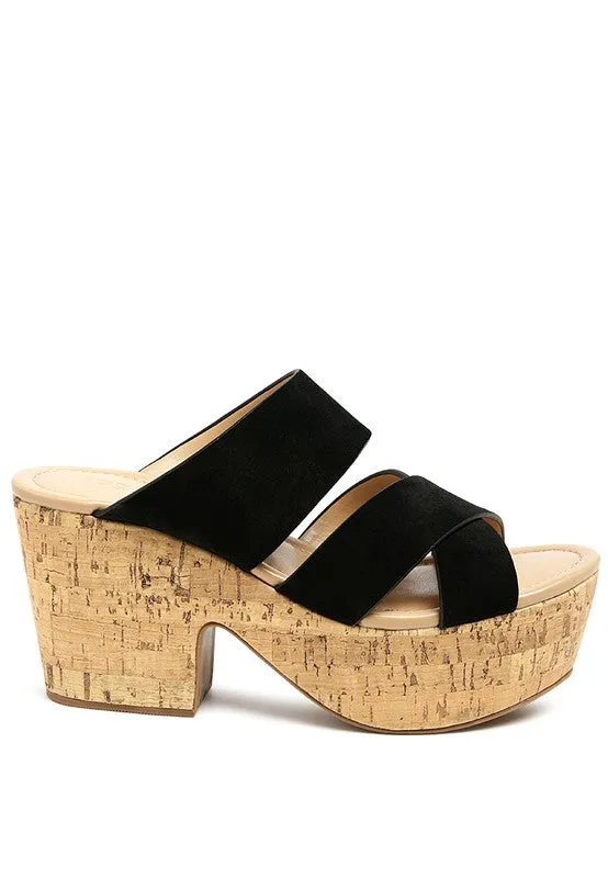 GERD Blocked Heel Suede Sandal