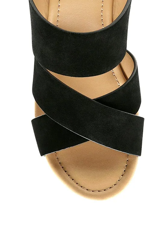 GERD Blocked Heel Suede Sandal