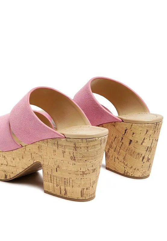 GERD Blocked Heel Suede Sandal