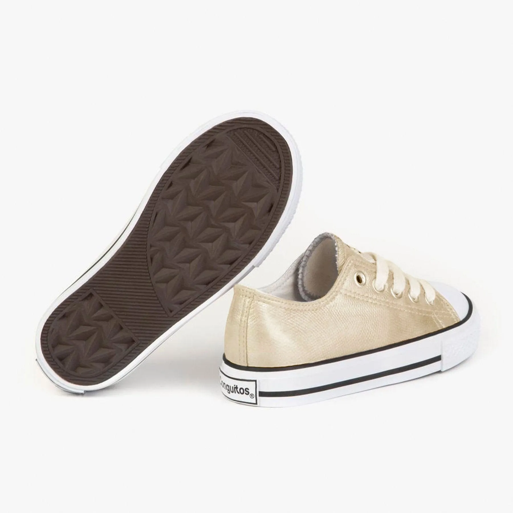 Girl's Platinum Metallized Sneakers