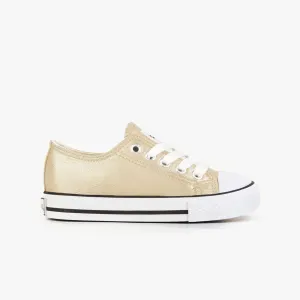 Girl's Platinum Metallized Sneakers