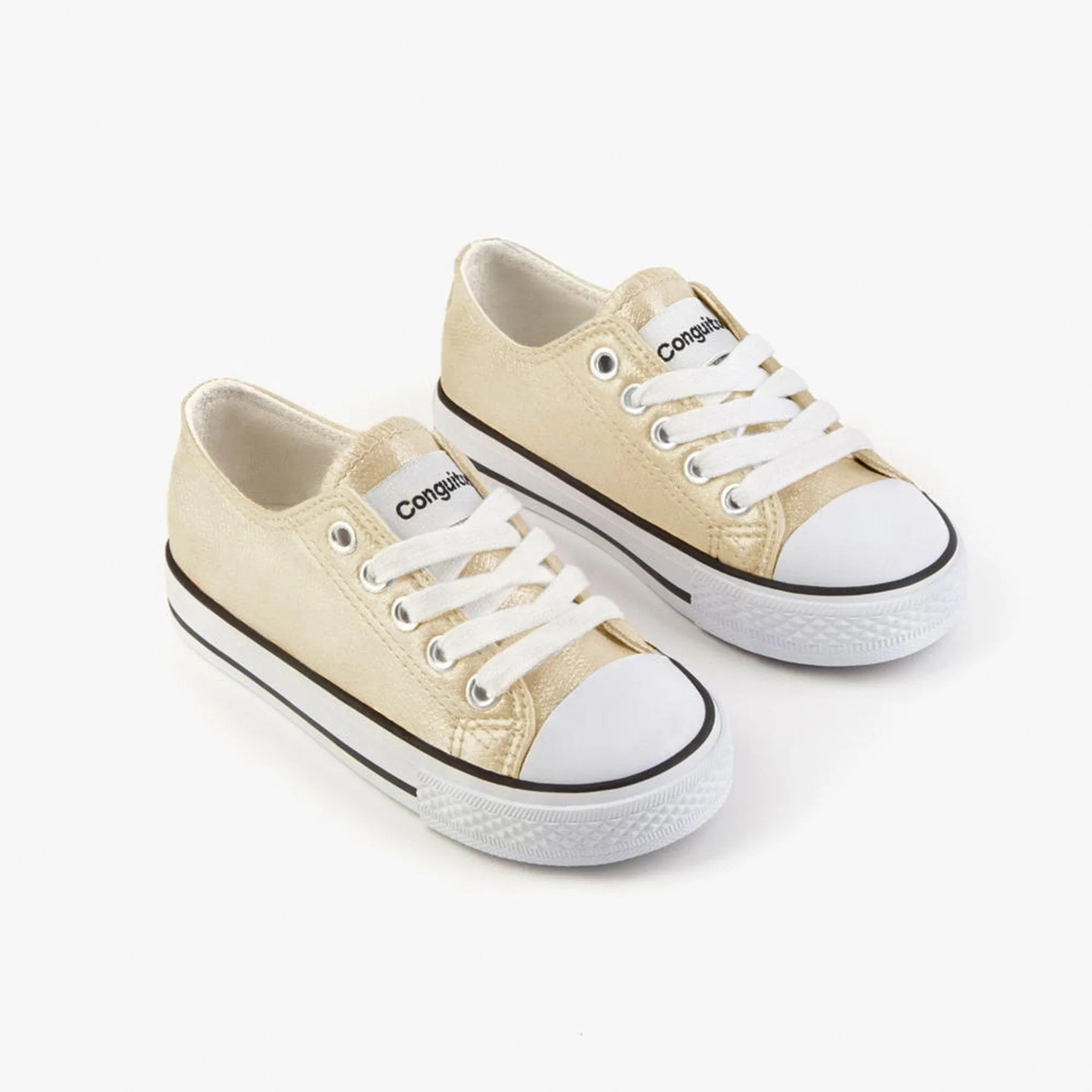 Girl's Platinum Metallized Sneakers