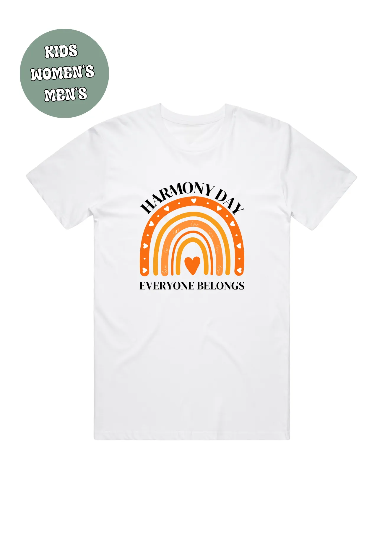 HARMONY DAY EVERYONE BELONGS AUSTRALIA  T-SHIRT