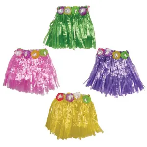 Hula Skirts for Drinks, 3.5 Inches, 4 Count