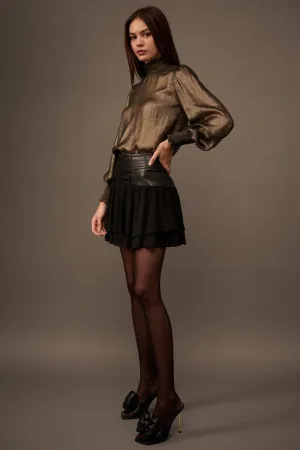 Jolie Vegan Leather Zipper Front Mini Skirt