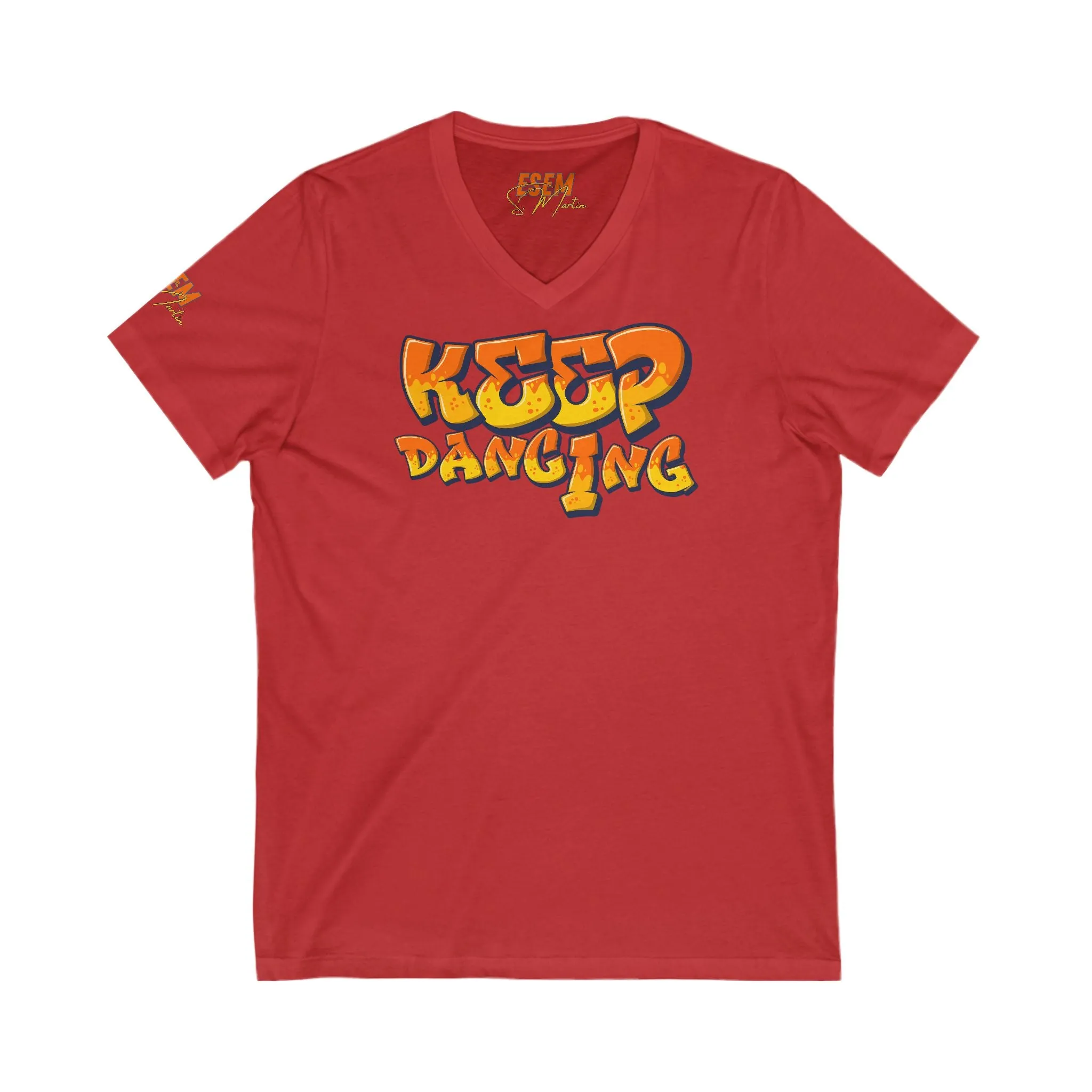Keep Dancing - Unisex Jersey Short Sleeve V-Neck Tee