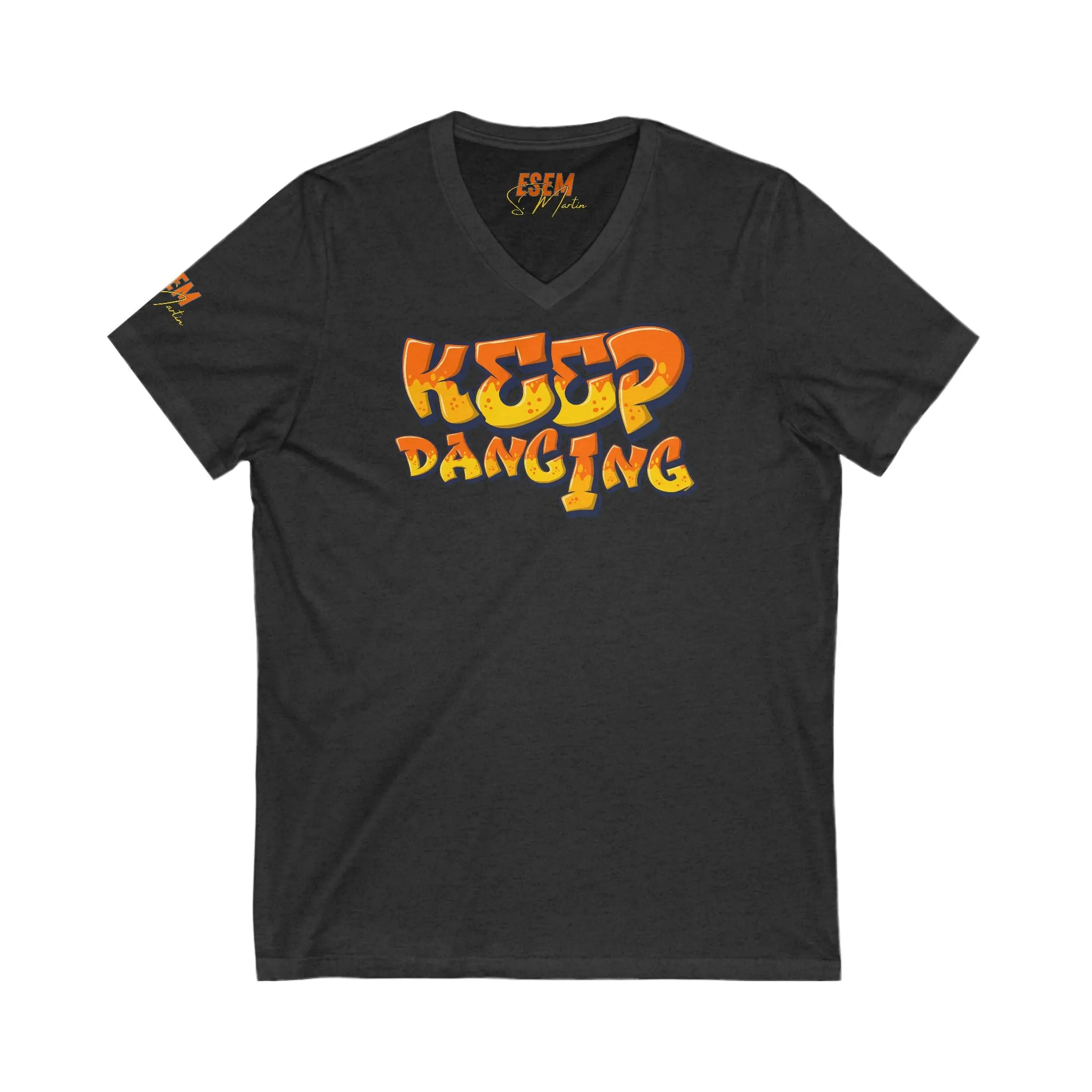 Keep Dancing - Unisex Jersey Short Sleeve V-Neck Tee