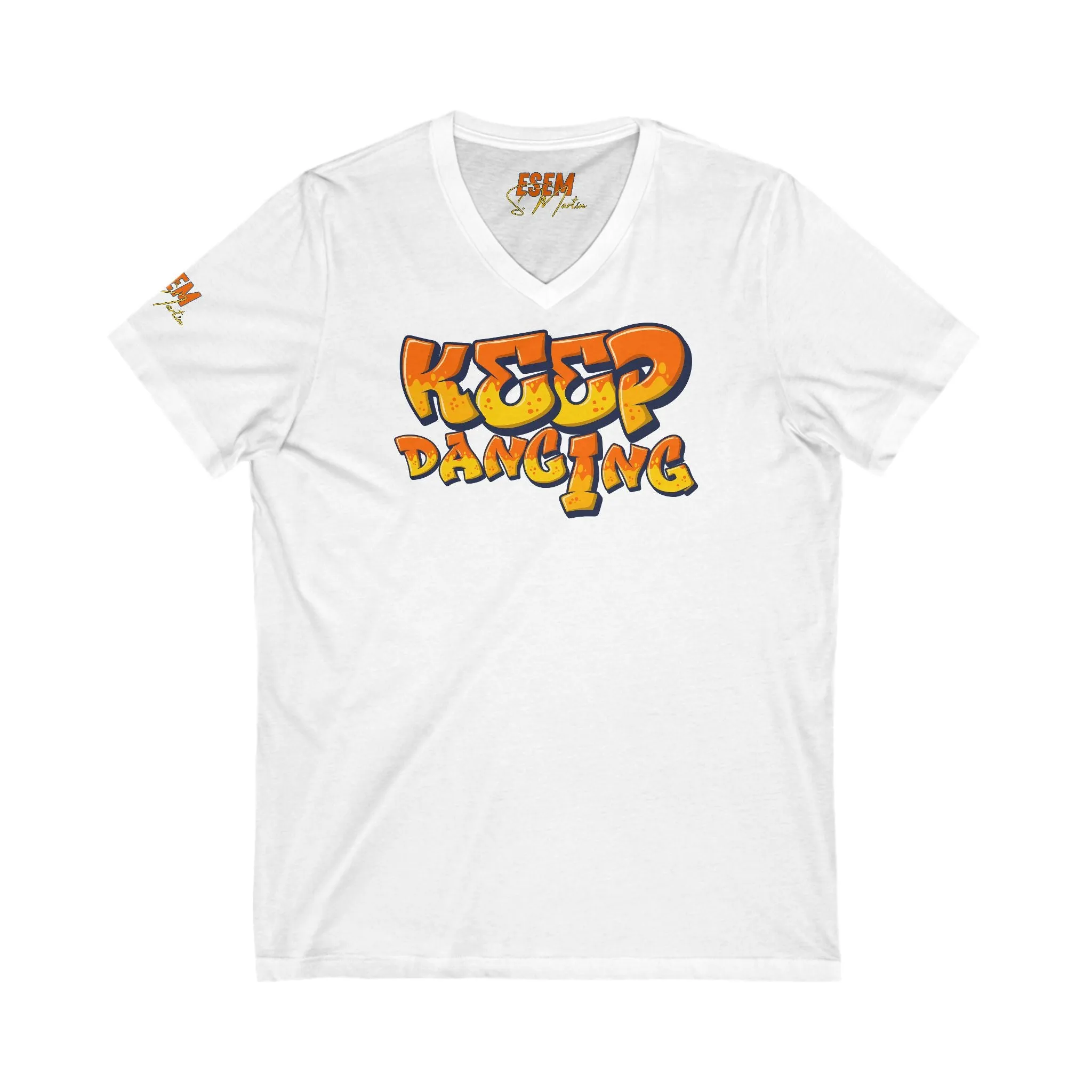 Keep Dancing - Unisex Jersey Short Sleeve V-Neck Tee