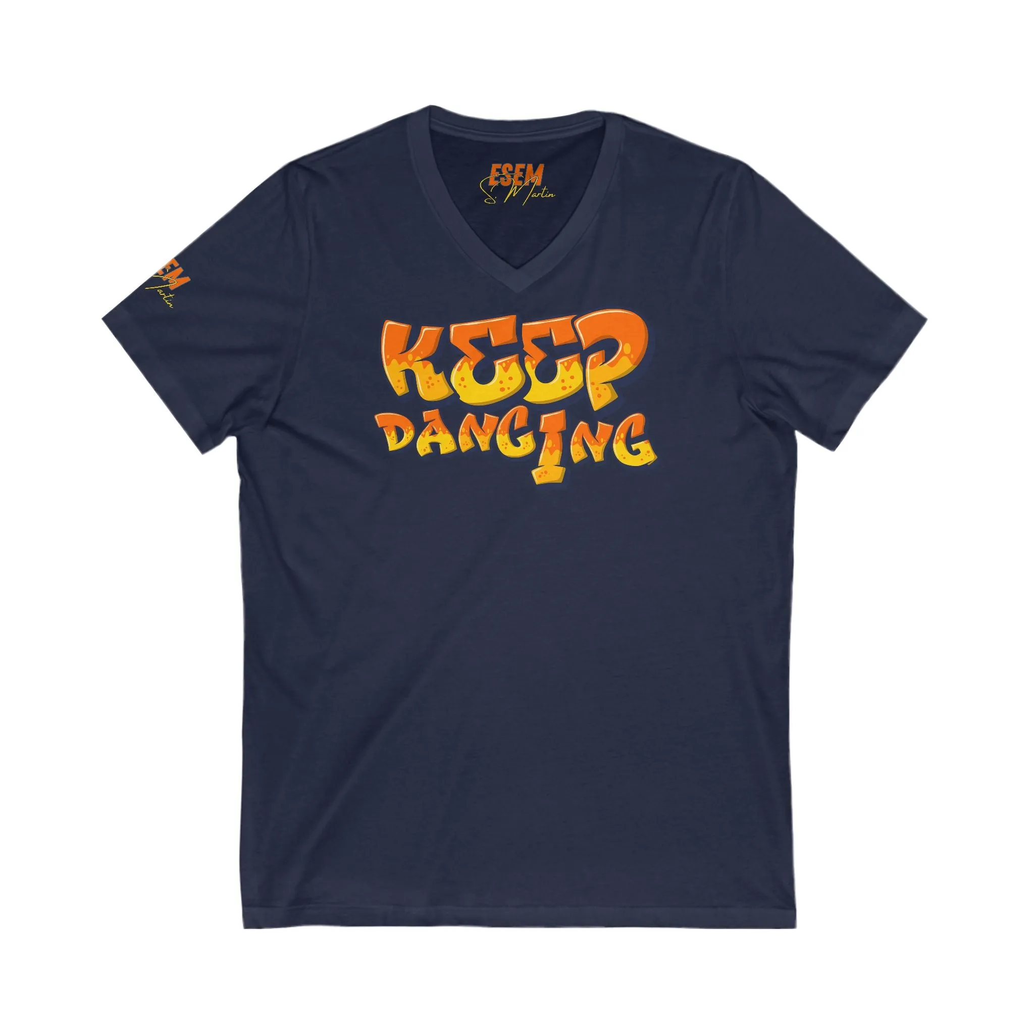 Keep Dancing - Unisex Jersey Short Sleeve V-Neck Tee