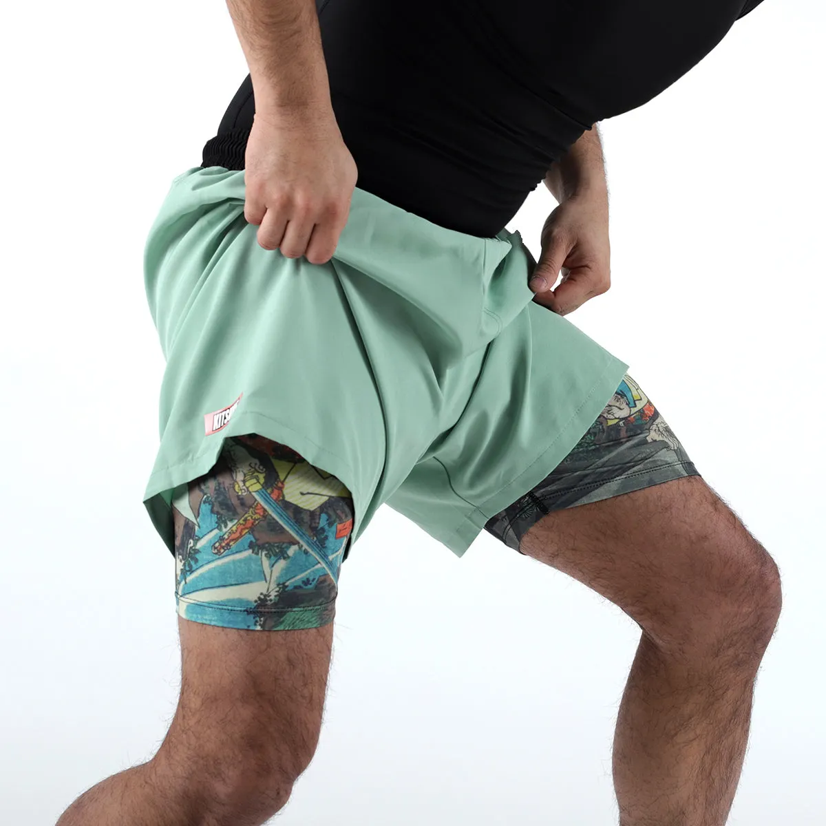 Kitsune "Battle" Compression-Lined Shorts