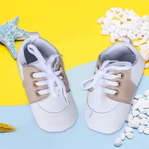 Lace-Up Stylish Leather Sneaker Shoes - White