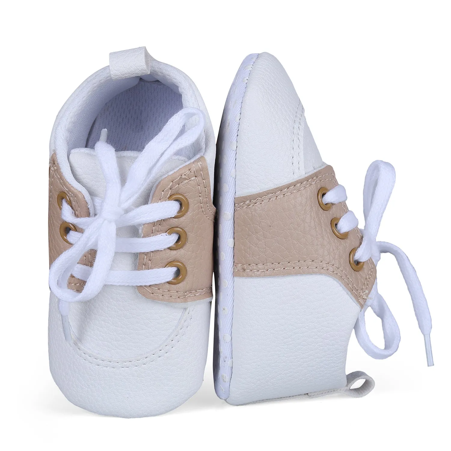 Lace-Up Stylish Leather Sneaker Shoes - White