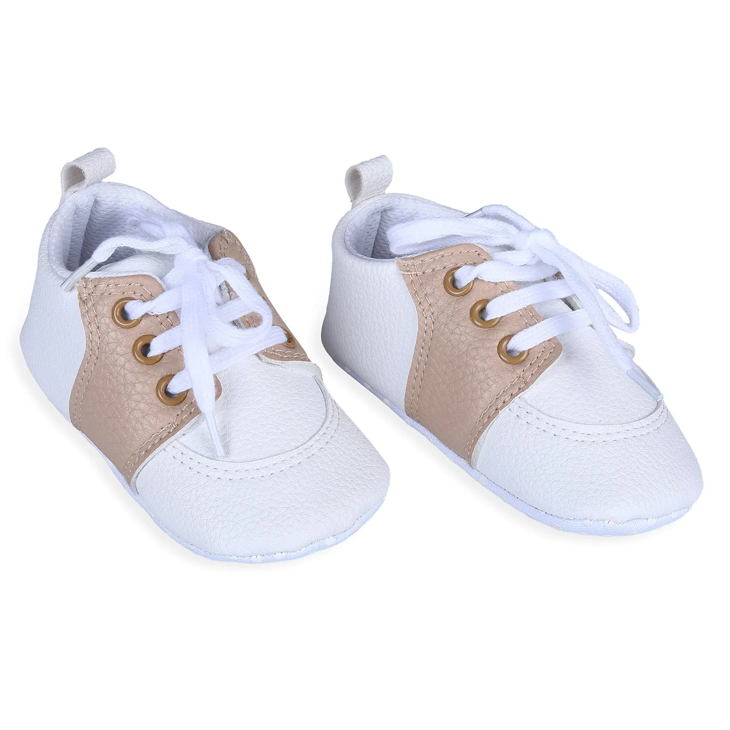 Lace-Up Stylish Leather Sneaker Shoes - White