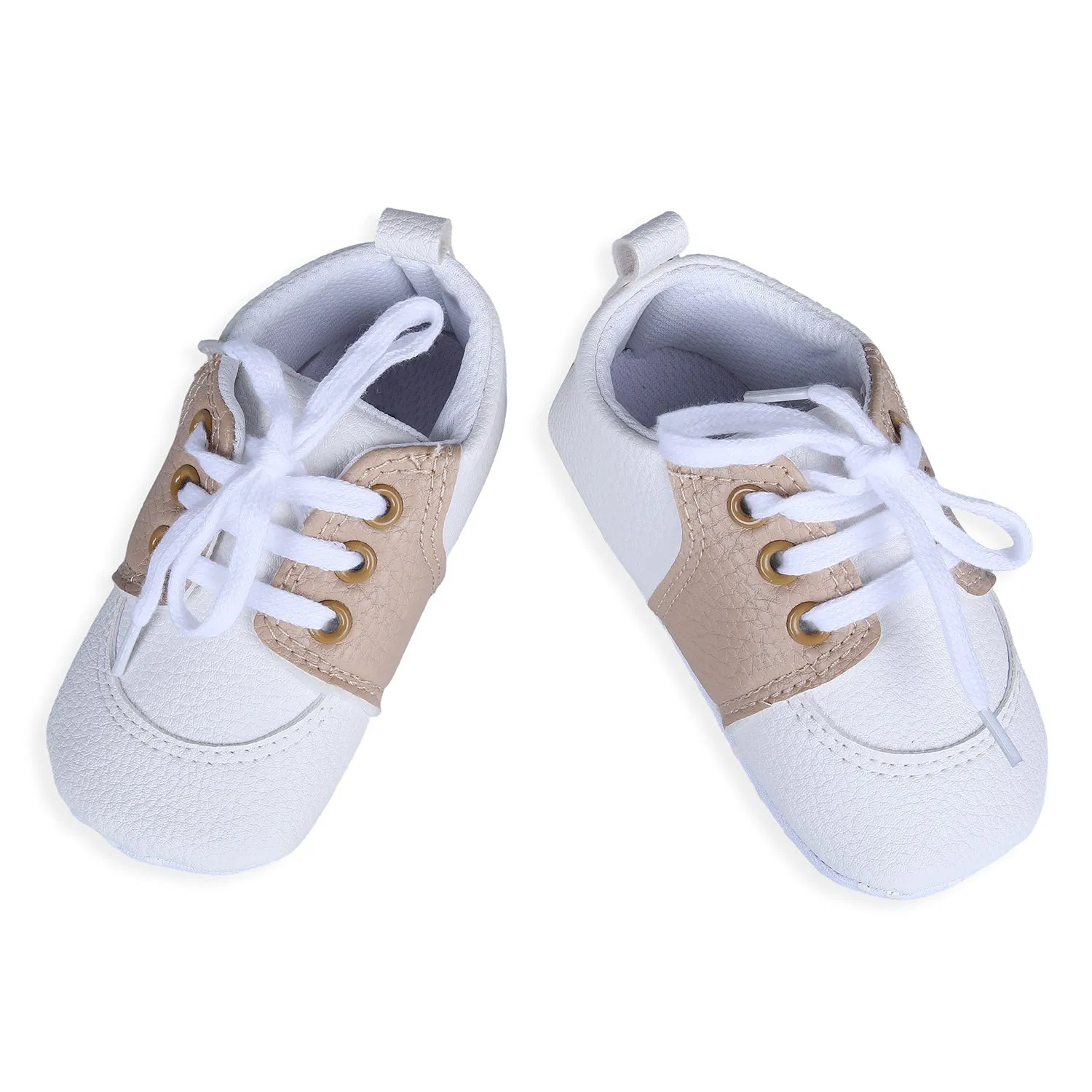 Lace-Up Stylish Leather Sneaker Shoes - White