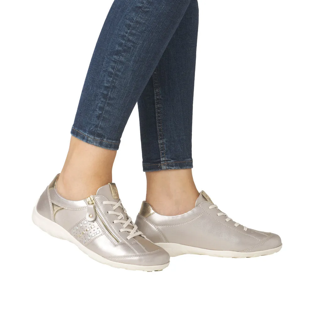 Ladies Remonte Lace Shoes Gold Soft Comfort R3404-90