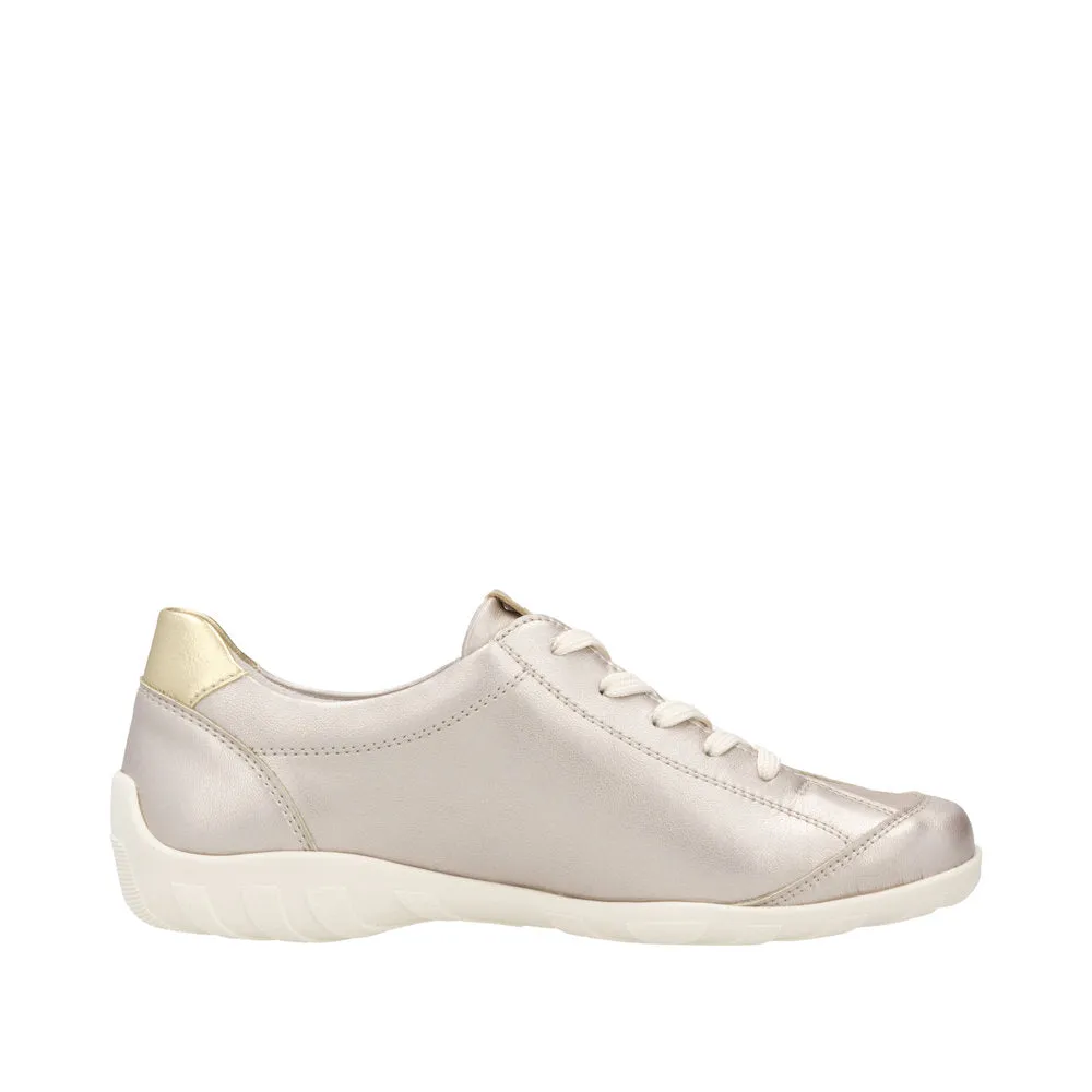 Ladies Remonte Lace Shoes Gold Soft Comfort R3404-90
