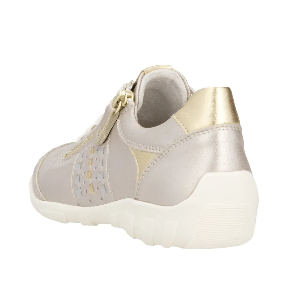 Ladies Remonte Lace Shoes Gold Soft Comfort R3404-90