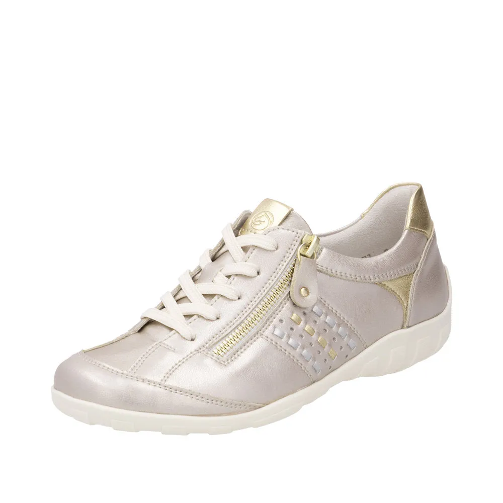 Ladies Remonte Lace Shoes Gold Soft Comfort R3404-90