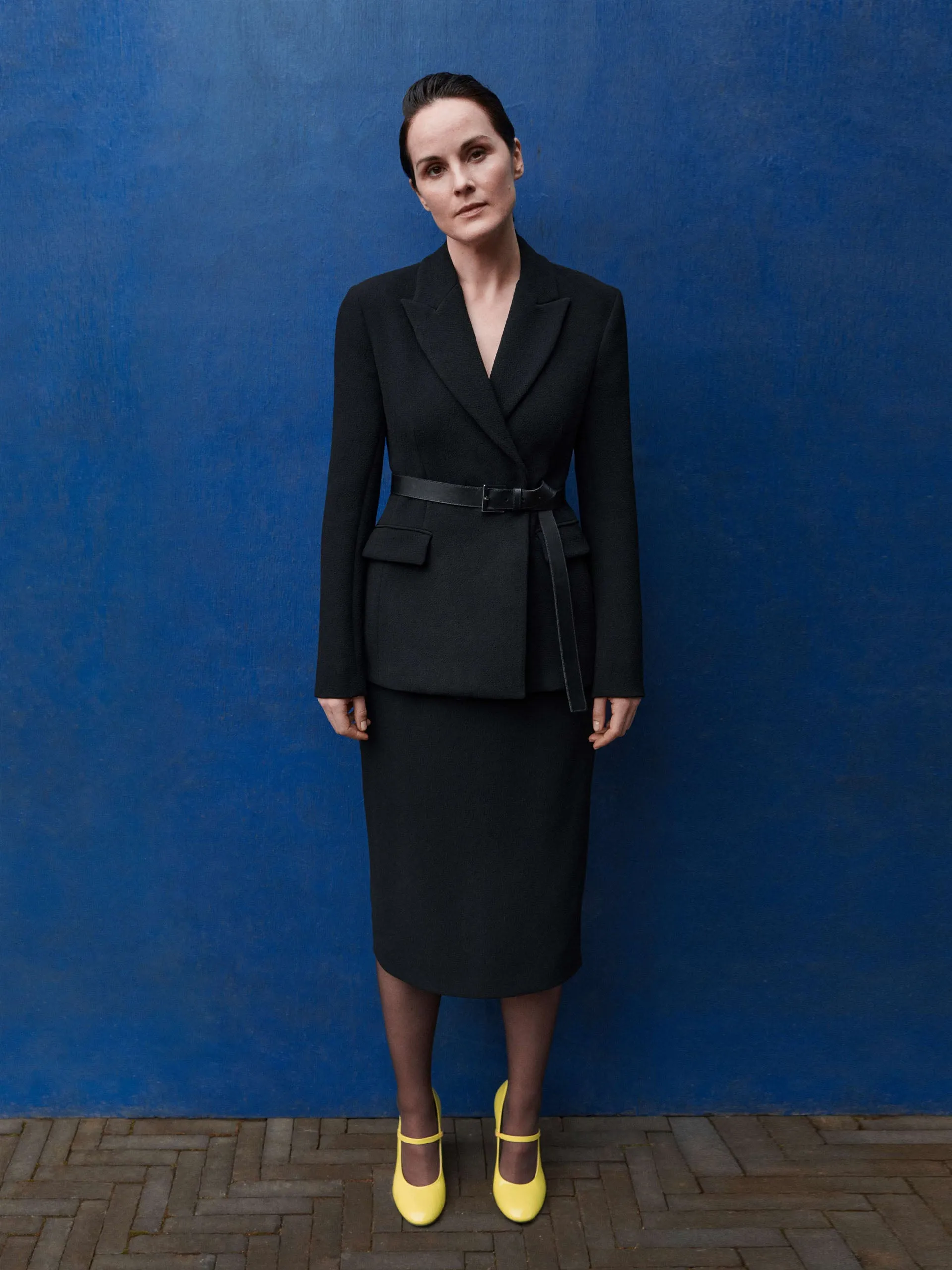 Lorinda pencil skirt in black double crepe