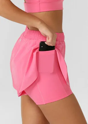 Lorna Jane Lightspeed Phone Pocket Run Short - Cameo Pink