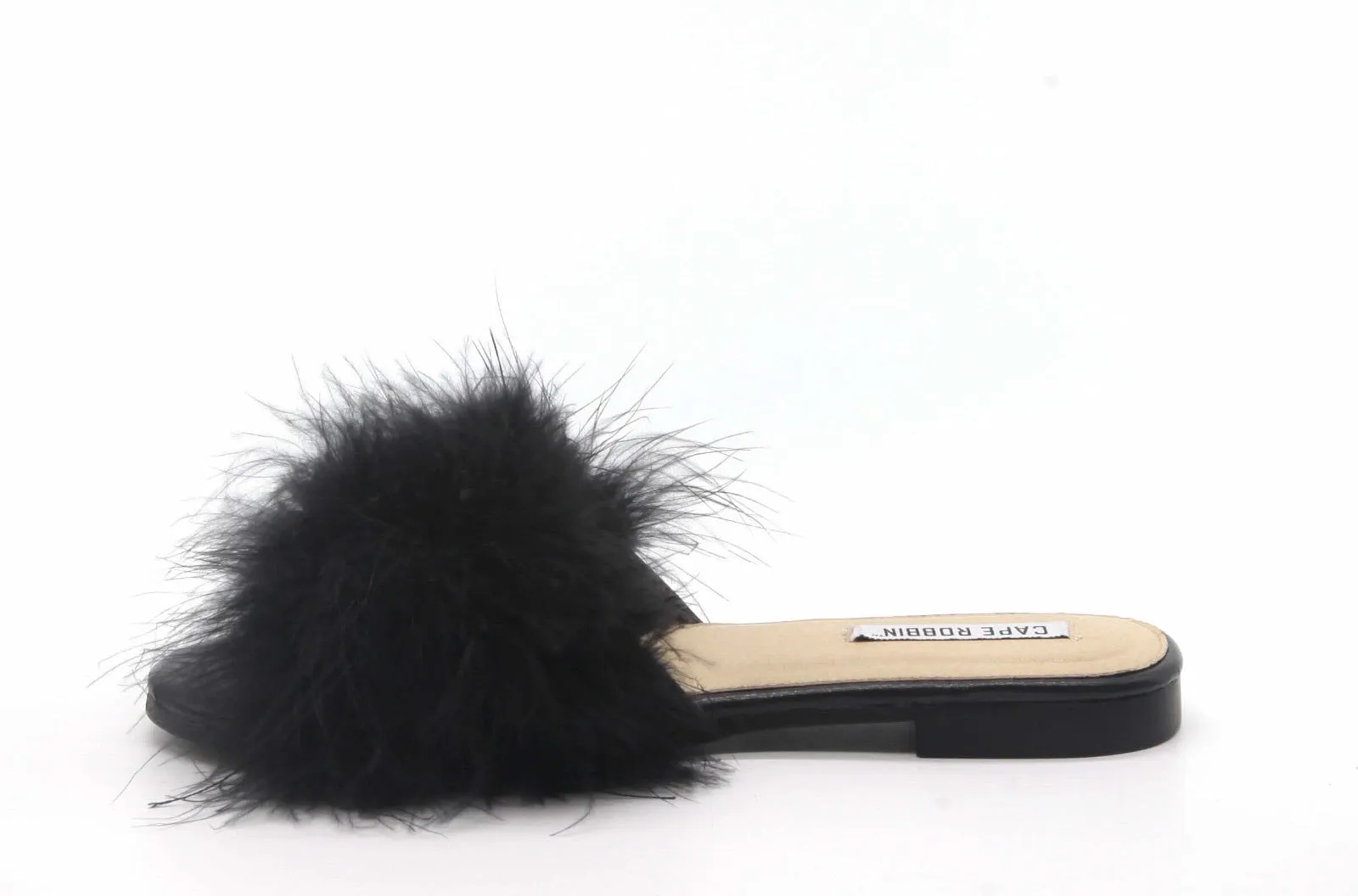 Maxim Faux Fur Slides - Black