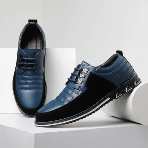 Men's Checked Leather Lace-Up Shoes