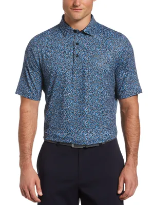 Mens Printed Marled Polo