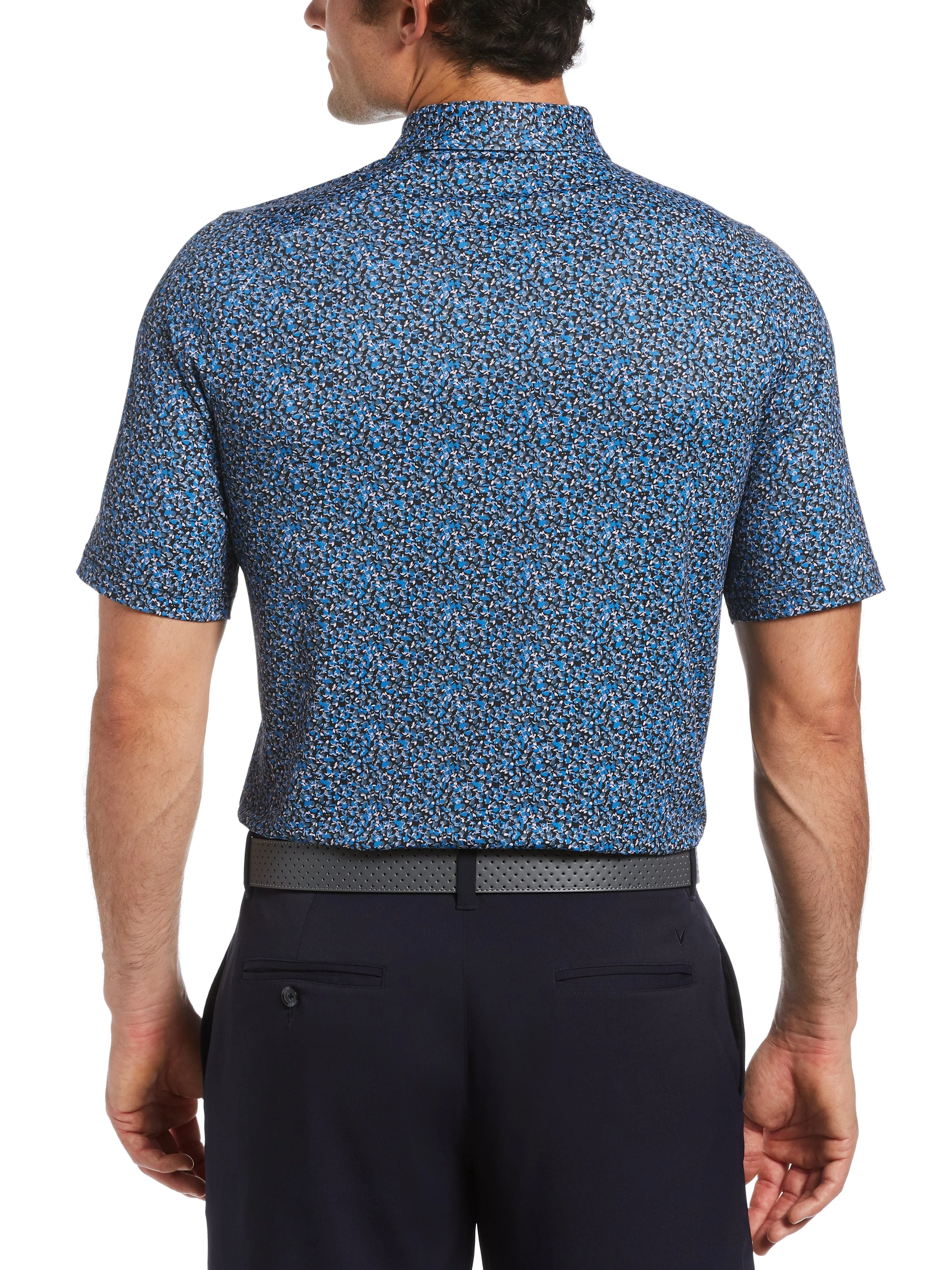 Mens Printed Marled Polo