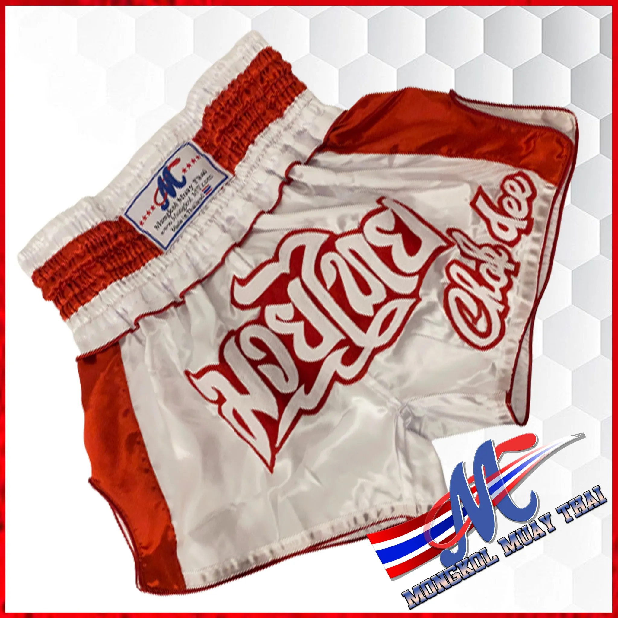 Mongkol Thai shorts Chok-Dee White Red