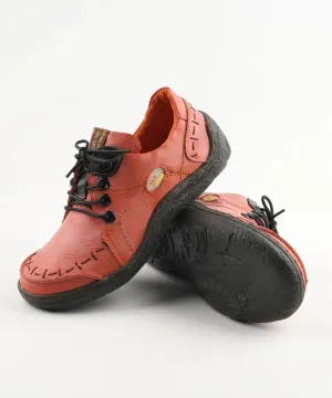 NEW TMA EYES Hand Stitching Leather Women's Sneaker, Orange! Sz 39 (8) Retails $138 