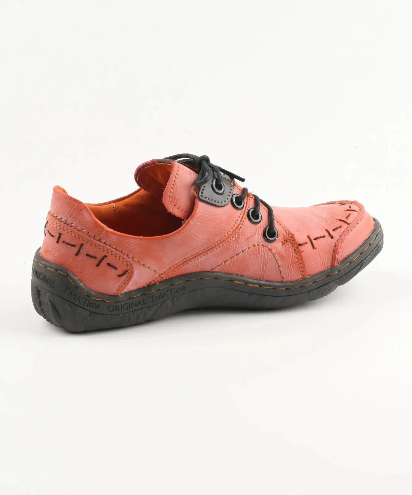 NEW TMA EYES Hand Stitching Leather Women's Sneaker, Orange! Sz 39 (8) Retails $138 